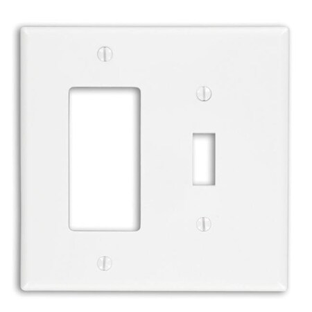 Leviton Leviton 3824968 White 2 Gang Thermoplastic Nylon Rocker & Toggle Wall Plate 3824968